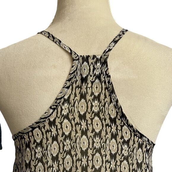 Nabee Black, Cream & White Designed Sheer Racerback Tank Top (Size: Small) - Picture 11 of 11